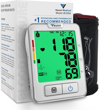Medical Automatic Blood Pressure Machine with Large Cuff, Digital Blood Pressure Monitor, Upper Arm Cuff 8.7-16.5" (vB100A)