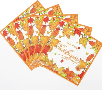 100 PCS Thanksgiving Maple Leaves Paper Napkins, Fall Harvest themed Disposable Napkins, Thanksgiving Fall Party Supplies Decorations, Cocktail Beverage Napkins for Fall themed Party