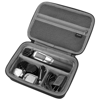 Hard Travel Case for Multigroom Series 3000 5000 7000 MG3750 MG5750/49 MG7750/49 Men's Electric Trimmer Shaver and Attachments Father's Day Gift -Black