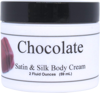 Chocolate Satin and Silk Cream, Body Cream, Body Lotion, 2 oz - Shea Butter, Aloe, Silk Amino Acids, Vitamin E, Phthalate-Free, Handcrafted in USA - Perfect For Women