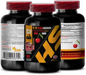 Vitamin B12 - METHYLCOBALAMIN B-12 FOLATE - endurance stamina, immune support capsules, vitamin b 12 metabolism, energy vitamins for women over 50, metabolism support for women - 1 Bottle 60 Tablets
