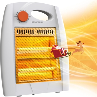 Outdoor Heaters for Patio, Infrared Space Heater with 2 Heat Settings, Quiet and Light without Fan, Overheat & Tip-Over Protection, Portable Radiant Quartz Heater, Outdoor Indoor Use