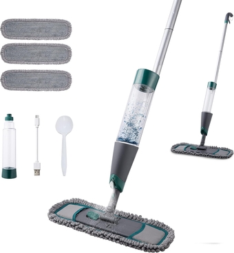 Spray Mop with Floor Cleaner Generator and 3 Washable Pads Pet Floor Cleaning Mop Dry Wet Dust Cleaning Mop with 600 ml Refillable Bottle for Wood, Laminate, Tile, Hardwood Floor Cleaning