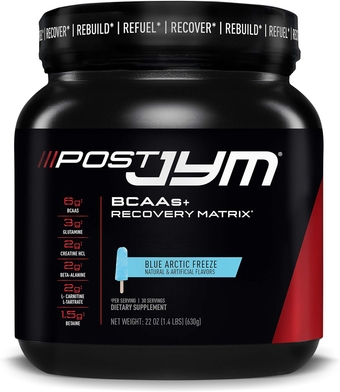 Post JYM Active Matrix, Post-Workout with BCAA's, Glutamine, Creatine HCL, Beta-Alanine and More, JYM Supplement Science, Blue Arctic Freeze, 30 Servings, 22 Oz