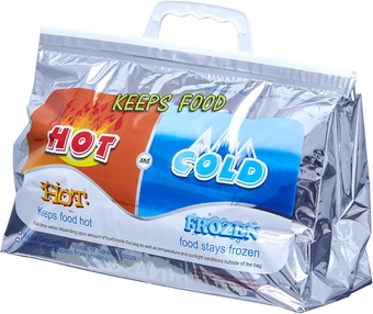 Hot and Cold Insulated Bags for Food Delivery, Grocery Shopping Bags, Food Storage for Hot and Frozen Food for Travel, Disposable Cooler Bag, Reinforced Thermal Lunch Bag (1, 13"x5.5"x8.5")