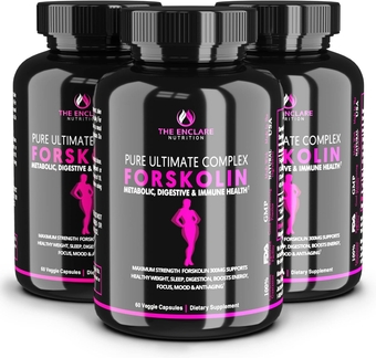THE ENCLARE NUTRITION Forskolin Supplement Diet Pills - Women & Men, Reduce Intake, Weight & Fat. Supports Dieting, Energy & Fitness 100% Pure Coleus Forskohlii Extract Max Strength 300mg Vegan (3)