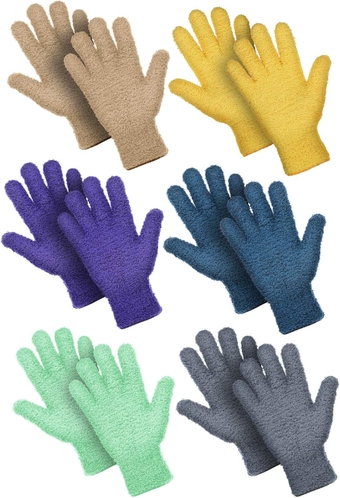6 Pairs Microfiber Dusting Cleaning Gloves Washable Cleaning Mittens for Cars and Trucks, Cleaning House, Mirrors, Lamps and Blinds, Multi-Color
