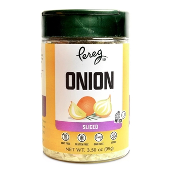 Sliced Onion Dried Spices - 3.5 oz - Thin & Crispy - Dehydrated Chopped Onions - Made From Fresh Onion - Use In Soups, Stews, Bread - Non Irradiated and Kosher Certified