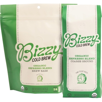 Organic Cold Brew Coffee | Bundle | Coarse Ground Coffee | Espresso Blend 1 LB + Espresso Blend Brew Bags 4-count | 2 Pack