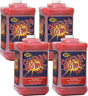 Cherry Bomb LV Industrial Hand Cleaner Gel with Pumice - 1 Gal (Case of 4) - 329124 - Heavy-Duty Shop Grade Formula