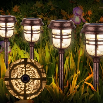 Solar Pathway Lights Outdoor, 6 Pack RGBW Solar Outdoor Lights, Auto On/Off IP65 Solar Lights Outdoor Waterproof, LED Solar Garden Lights Outdoor for Landscape Patio Lawn Driveway & Walkway