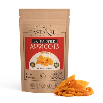 Extra Dried Apricot Jerky Sun Dried Apricots 14.5oz, All Natural Dehydrated Apricot, Apricots Dried Fruit Snacks, No Sugar Added, No Chemicals, Turkish Apricots, Sulfur Free