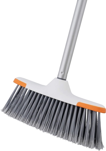Lightweight Essential Household Broom with Metal Handle (Grey)