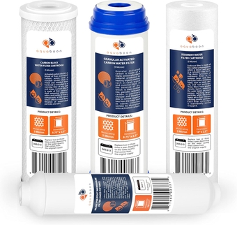 Reverse 10” x 2.5” Osmosis Coconut Carbon GAC Sediment RO Water Filters Set by