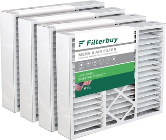 16x20x5 Air Filter MERV 8 Dust Defense (4-Pack), Pleated HVAC AC Furnace Air Filters Replacement for Honeywell FC100A1003 (Actual Size: 15.38 x 19.75 x 4.38 Inches)