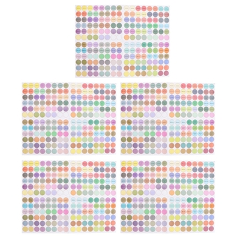 5pcs Bottle Decals Colored Circle Stickers Adhesive Roller Bottle Lid Stickers Rollerballs Bottles Tag Color Stickers Labels Essential Oil Tag Sticker Round Point Stickers