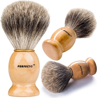 100% Original Pure Badger Shaving Brush, Engineered for The Best Fathers Day Gift. All Methods, Safety Razor, Double Edge Razor, Straight Razor, Shaving Razor, Gift for Dad Badger Brush.
