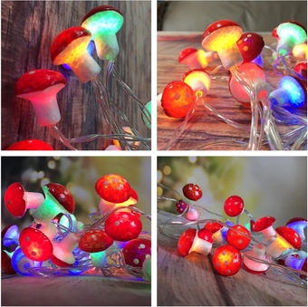 Easter Mushroom Decor Light,Mushroom String Lights,USB Powered Room Decor Light for Bedroom Aesthetic,10ft 30 LED Fairy Lights for Night Light Dorm Birthday Party Garden Kitchen Decorations