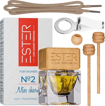 Car Luxury Perfume - Air Freshener - №2 Miss Charm: For Women - 1Fl Oz Luxury Essential Oil Diffuser with Sticks - Long-Lasting Scent Air Purifier (Citrus, Balsamic, Aromatic, Sweet)