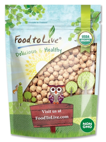 Organic Garbanzo Beans, 2 Pounds – Dried Chickpeas, Non-GMO, Kosher, Raw, Sproutable, Bulk