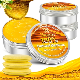 Beeswax Furniture Polish, Wood Seasoning Beeswax for Furniture Wood Polish and Conditioner Wood Wax for Dining Table Floor Doors Chairs Cabinets to Protect and Care Christmas Gifts