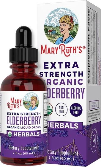 Elderberry Syrup Extra Strength, USDA Organic Elderberry, Sugar Free Adults & Kids Immune Support Supplement for Ages 1+, Clean Label Project Verified®, Vegan, Gluten Free, 2 Fl Oz