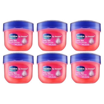 Lip Therapy Lip Balm Mini, Rosy Lips | Lip Repair in a Container for Cracked, Dry Lip | Travel Size 0.25 Oz (Pack of 6)