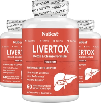 Liver Cleanse Detox & Fatty Liver Repair - Liver Supplement by LIVERTOX with Milk Thistle, Choline, Beet, Turmeric, Artichoke & Dandelion - Liver Supplement for Liver Detox and Healthy Liver - Pack 3