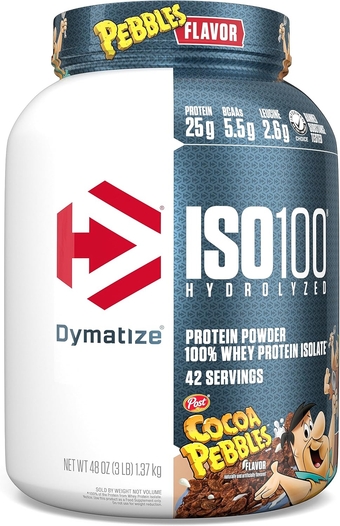 ISO100 Hydrolyzed Protein Powder, 100% Whey Isolate , 25g of Protein, 5.5g BCAAs, Gluten Free, Fast Absorbing, Easy Digesting, Cocoa Pebbles, 3 Pound