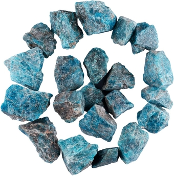 Natural Raw Stones Rough Rock Crystals for Tumbling, Cabbing, Blue Apatite, 1pound(About 460 Grams)