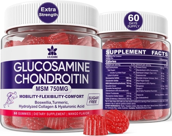 Glucosamine Chondroitin Gummies with MSM, Boswellia Turmeric & Hyaluronic Acid, Extra Strength Joint Support Supplement for Joint Mobility, Comfort, Flexibility, Cartilage and Bone Health, 120 Cts