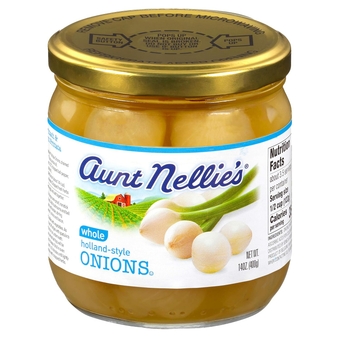 Nellie’s Whole Holland-Style Onions | Mildly Sweet-Tart and Delicious | Imported Bite-Sized, Plump Onions | Soup, Stews, Casseroles, Cocktails | 14 oz. glass jars (Pack of 2)