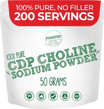 CDP Choline Powder, 50g | Brain Booster Supplement for Focus, Memory, Clarity, Energy | Improves Thinking Process, Emotional Well-Being | Reduces Mental Block & Fatigue | 200 Servings
