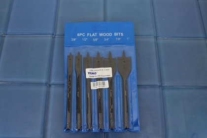 6 pc Heavy Duty Spade Drill Bit Set 3/8 Inch to 1 Inch
