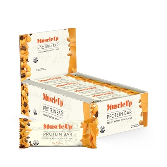 MuscleUp Gluten Free and Non-GMO Sweet Potato Protein Bar (Peanut Butter with Cacao Nibs, 72 Bars)