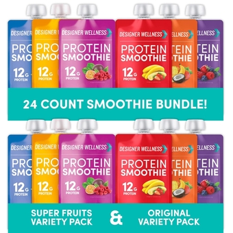 Protein Smoothies Original Variety Pack & Super Fruits Variety Pack Bundle
