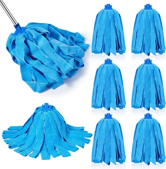 12 Pcs Mop Head Replacement for 0.8 Inch Diameter Mop Handle Blue Microfiber Cloth Mop Refill Compatible with O-Cedar