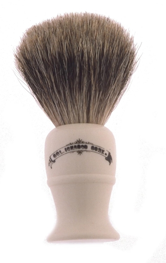 Colonel  Model 850 Deluxe Pure Badger Shaving Brush, Lathe Turned Cream Handle