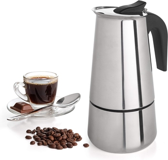 6 Cup Coffee Maker Stovetop Espresso Coffee Maker, Moka Coffee Pot with Coffee Percolator Design, Stainless Steel Stovetop Espresso Maker, Italian Coffee Maker 300ml/10oz