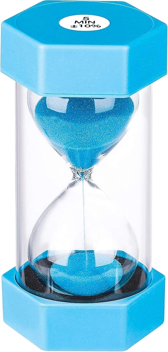 Sand Timer 5 Minute Hourglass,Plastic Sand Clock 5 Minutes,Large Blue Sand Watch 5 Min,Reloj De Arena 5 Minutos,Colorful Hour Glass Sandglass for Kids, Games, Classroom, Kitchen, Decorative