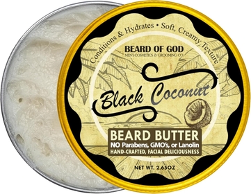 Black Coconut - 2.65 oz. Thick-Whipped  Butter - Natural, Organic & Handcrafted in USA - Keeps down flyaway hairs & conditions both skin & hair