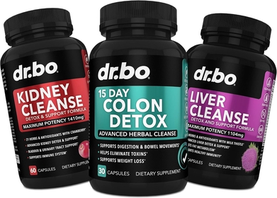 Colon, Kidney & Liver Cleanse Detox Support Supplement - 15 Day Intestinal Cleanse Pills & Probiotic for Bloating & Daily Constipation Relief - Help Bladder Control, Urinary Tract & Gallbladder Health