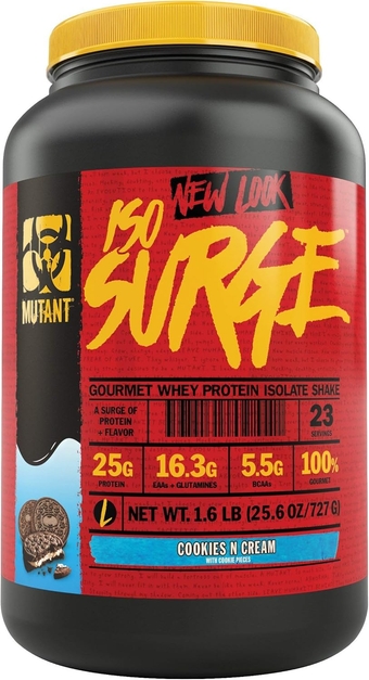 ISO Surge Whey Protein Isolate Powder Acts Fast to Help Recover, Build Muscle, Bulk and Strength, 1.6 lb (Cookies & Cream)