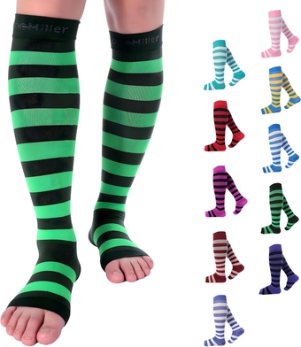 Open Toe Compression Socks for Women and Men 15-20mmHg, Shin Splints, Varicose Veins and Calf Injury Recovery