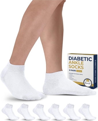 Diabetic Ankle Socks for Men and Women - 6 Pairs Low Cut Seamless Diabetic Socks Women | Diabetic Socks for Men