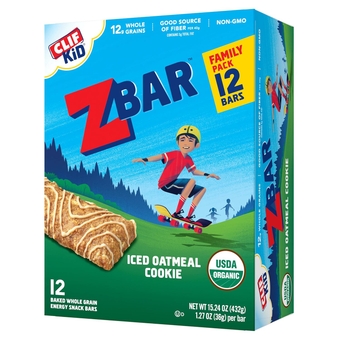 Kid Zbar - Iced Oatmeal Cookie - Soft Baked Whole Grain Snack Bars - USDA Organic - Non-GMO - Plant-Based - 1.27 oz. (12 Pack)