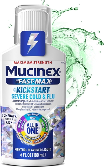 Fast-Max Severe Cold & Flu Medicine with Guaifenesin & Dextromethorphan, 6 fl oz