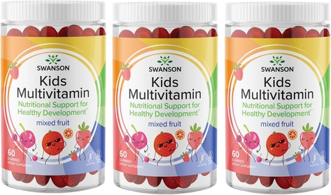 Kids Mixed Fruit Multivitamin Gummies - Daily Wellness Support for Children - Formula for Healthy Growth and Development - 60 Gummies (3 Pack)