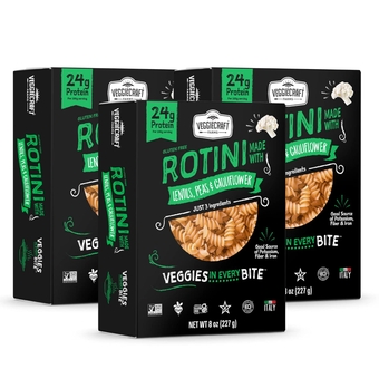Rotini Pasta Made With Lentil, Peas, & Cauliflower - Vegan Pasta, Gluten Free, Kosher, Vegan, Non-GMO Verified, Veggies In Every Bite, Only 3 Ingredients - 8 Oz, 3-Pack